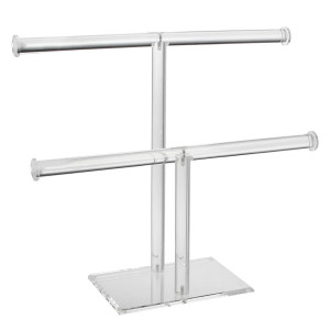 Suporte duplo de joalharia acrílico