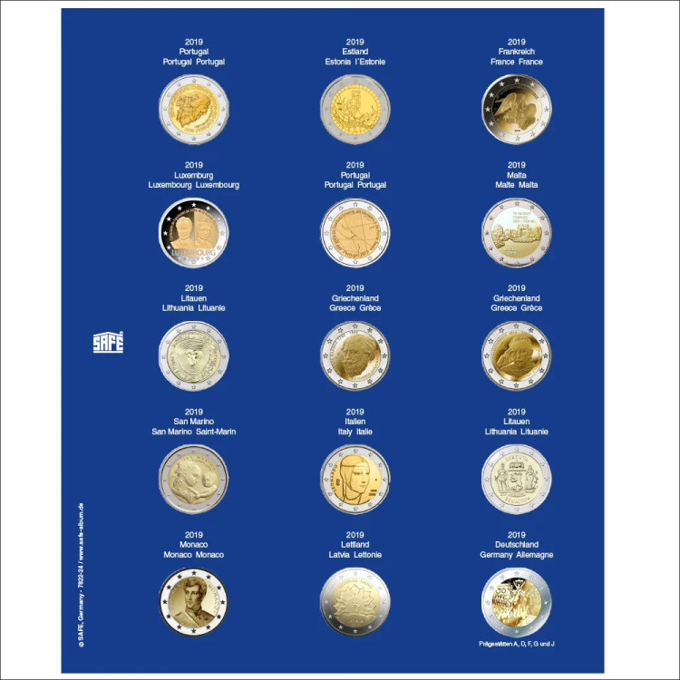 Folha TOPset para 2 Euro (2019) Nr. 7822-24