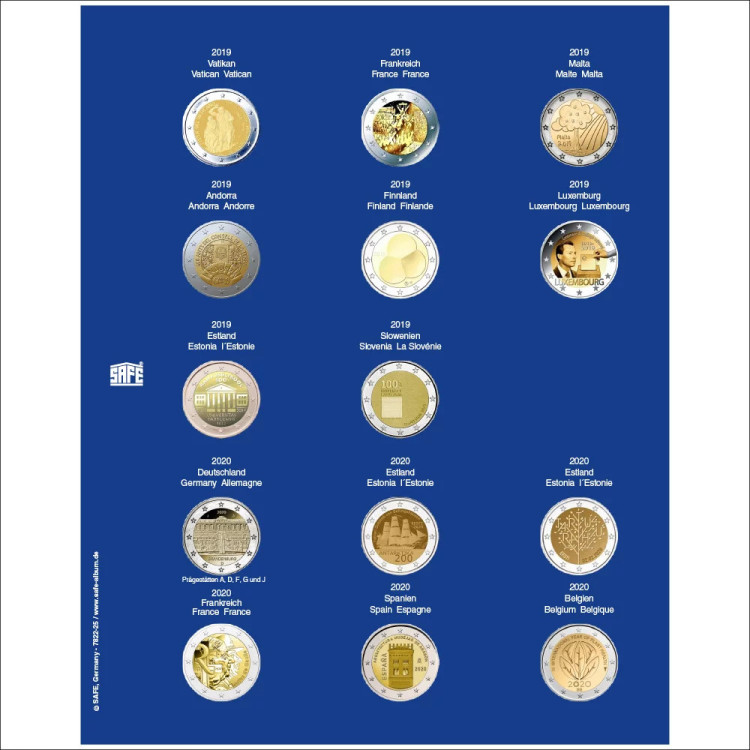 Folha TOPset para 2 Euro (2019/20) Nr. 7822-25
