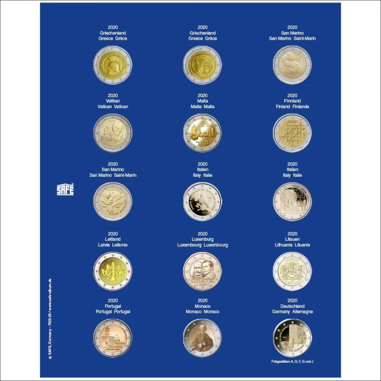 Folha TOPset para 2 Euro (2020) Nr. 7822-26