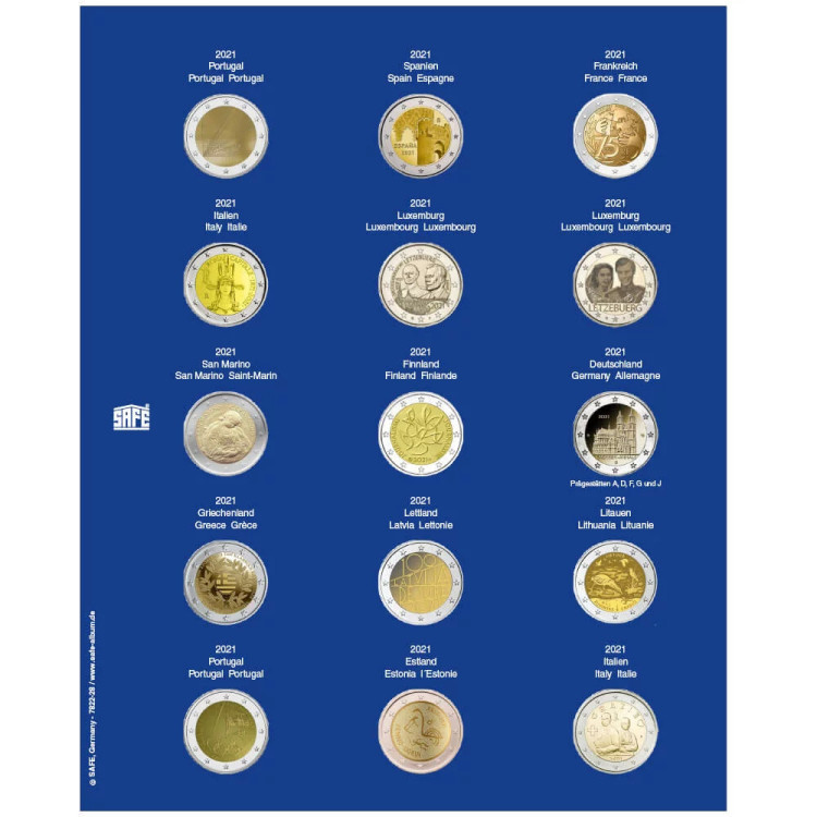 Folha TOPset para 2 Euro (2021) Nr. 7822-28