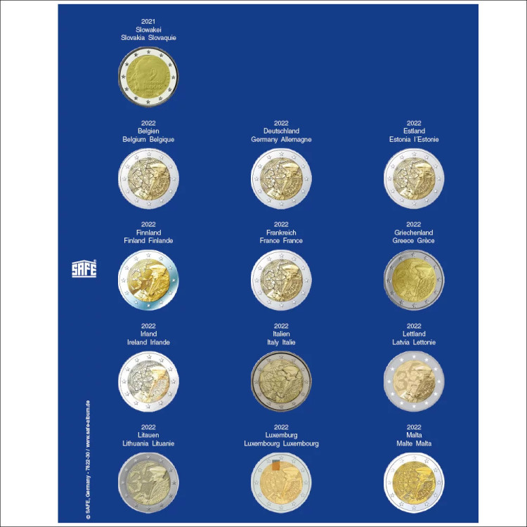 Folha TOPset para 2 Euro (2021/22) Nr. 7822-30