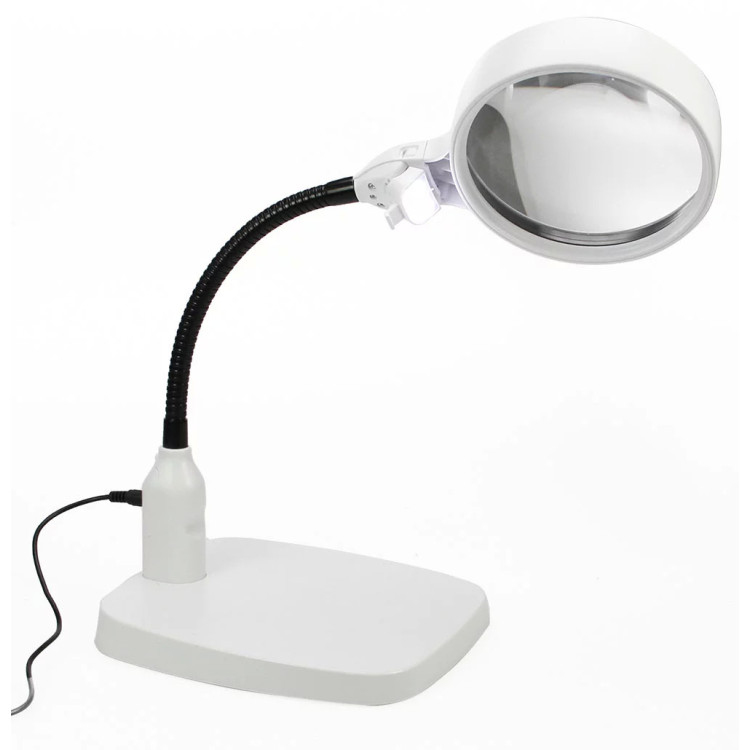 Lupa iluminada com suporte