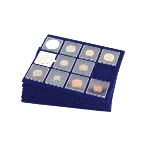 Tabuleiro para moedas alvéolos ou cápsulas quadradas