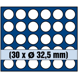 Tabuleiro para moedas com diâmetro 32,5 mm (5€)